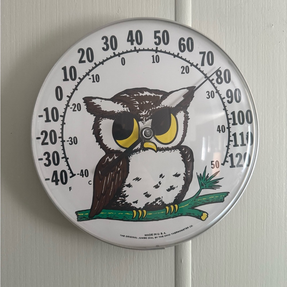 Vintage Original Dial Owl Thermometer